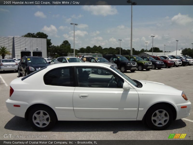 Noble White / Gray 2005 Hyundai Accent GLS Coupe
