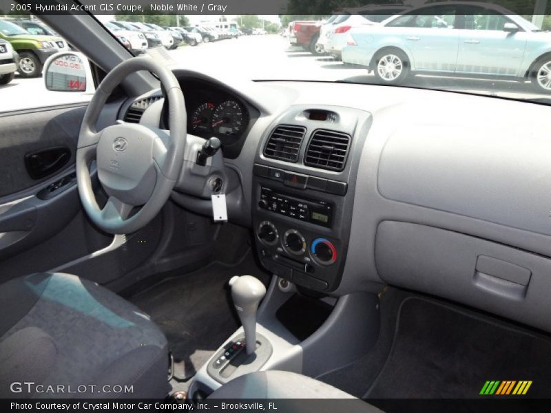 Noble White / Gray 2005 Hyundai Accent GLS Coupe