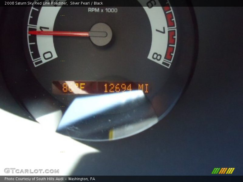 Silver Pearl / Black 2008 Saturn Sky Red Line Roadster