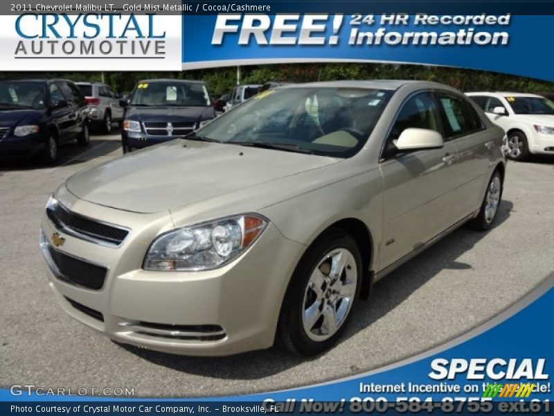 Gold Mist Metallic / Cocoa/Cashmere 2011 Chevrolet Malibu LT