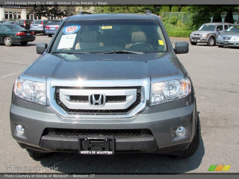 Nimbus Gray Metallic / Beige 2009 Honda Pilot EX-L 4WD