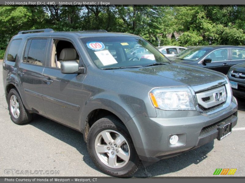 Nimbus Gray Metallic / Beige 2009 Honda Pilot EX-L 4WD