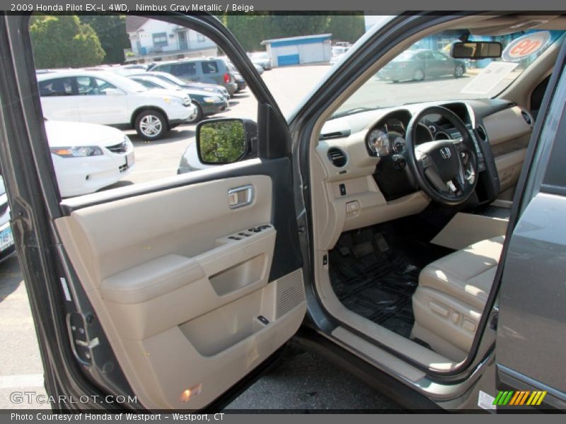 Nimbus Gray Metallic / Beige 2009 Honda Pilot EX-L 4WD