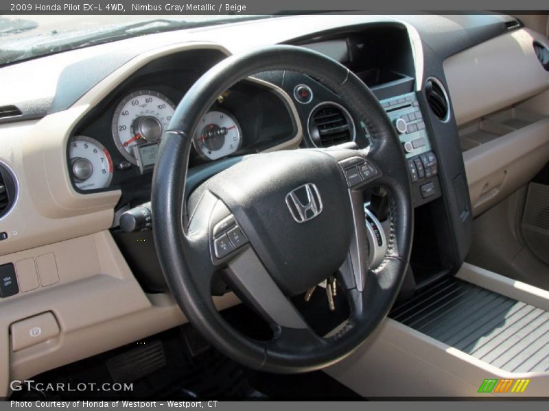 Nimbus Gray Metallic / Beige 2009 Honda Pilot EX-L 4WD