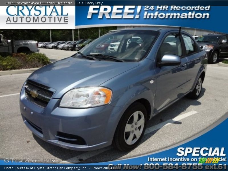 Icelandic Blue / Black/Gray 2007 Chevrolet Aveo LS Sedan