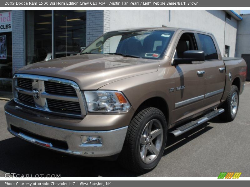 Austin Tan Pearl / Light Pebble Beige/Bark Brown 2009 Dodge Ram 1500 Big Horn Edition Crew Cab 4x4