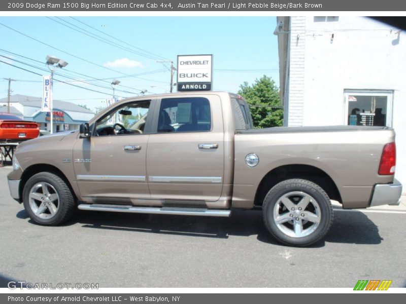 Austin Tan Pearl / Light Pebble Beige/Bark Brown 2009 Dodge Ram 1500 Big Horn Edition Crew Cab 4x4