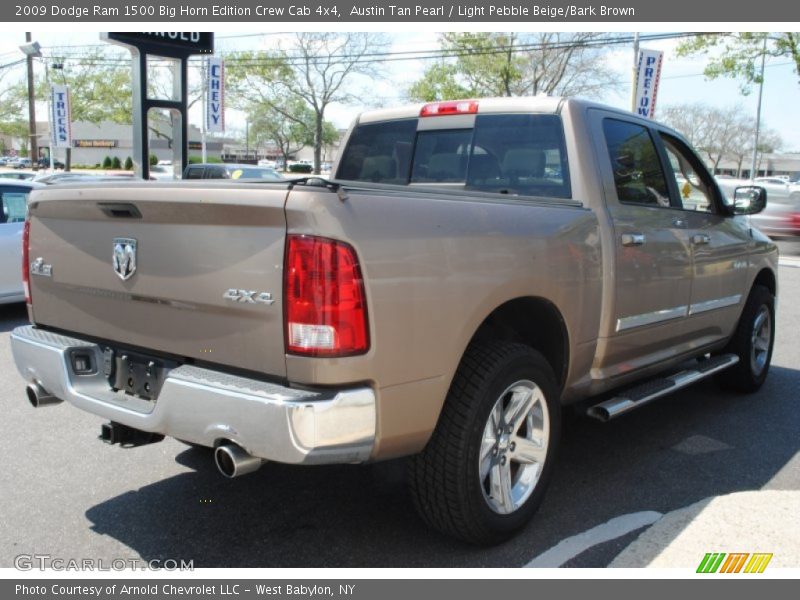Austin Tan Pearl / Light Pebble Beige/Bark Brown 2009 Dodge Ram 1500 Big Horn Edition Crew Cab 4x4