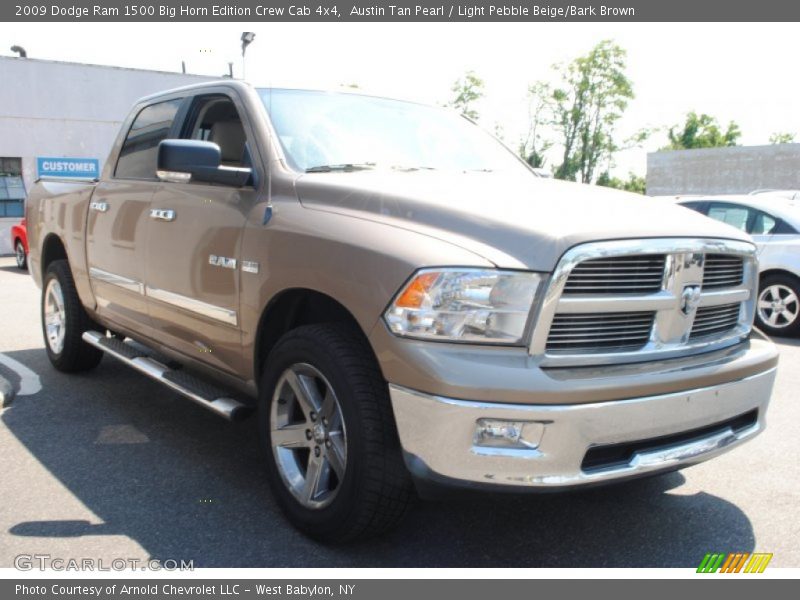 Austin Tan Pearl / Light Pebble Beige/Bark Brown 2009 Dodge Ram 1500 Big Horn Edition Crew Cab 4x4