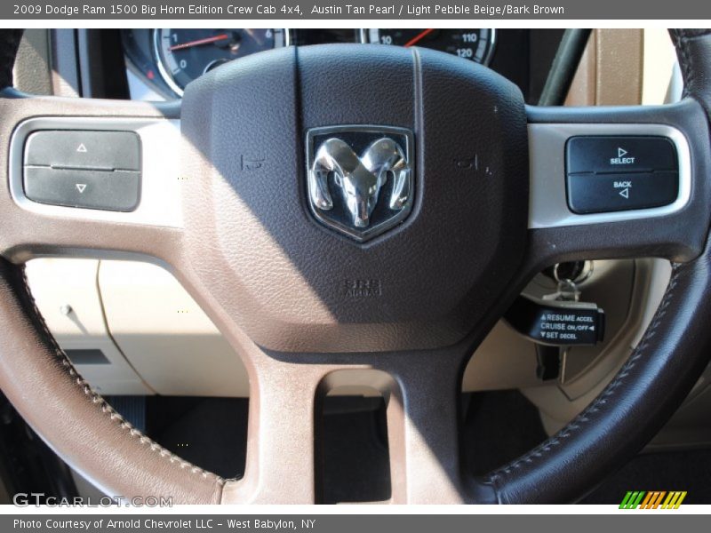Austin Tan Pearl / Light Pebble Beige/Bark Brown 2009 Dodge Ram 1500 Big Horn Edition Crew Cab 4x4