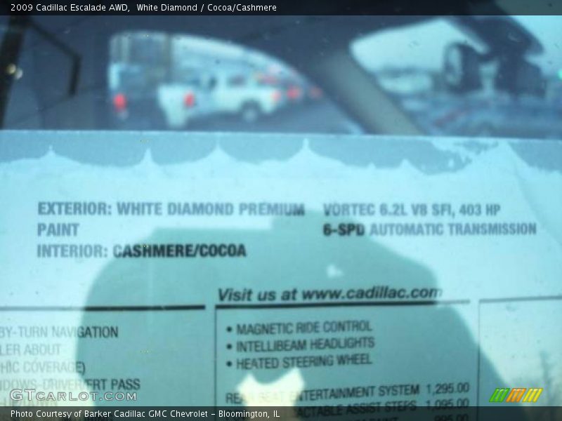 White Diamond / Cocoa/Cashmere 2009 Cadillac Escalade AWD