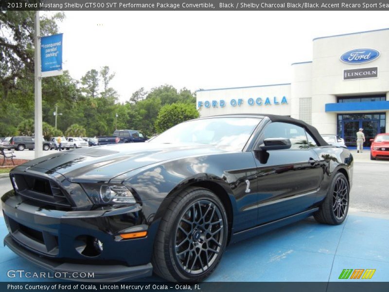 Black / Shelby Charcoal Black/Black Accent Recaro Sport Seats 2013 Ford Mustang Shelby GT500 SVT Performance Package Convertible