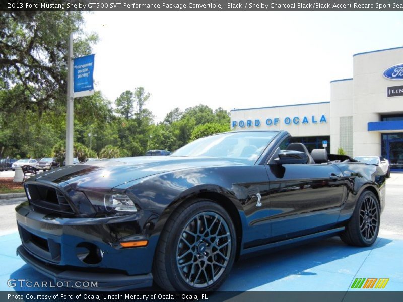 Black / Shelby Charcoal Black/Black Accent Recaro Sport Seats 2013 Ford Mustang Shelby GT500 SVT Performance Package Convertible