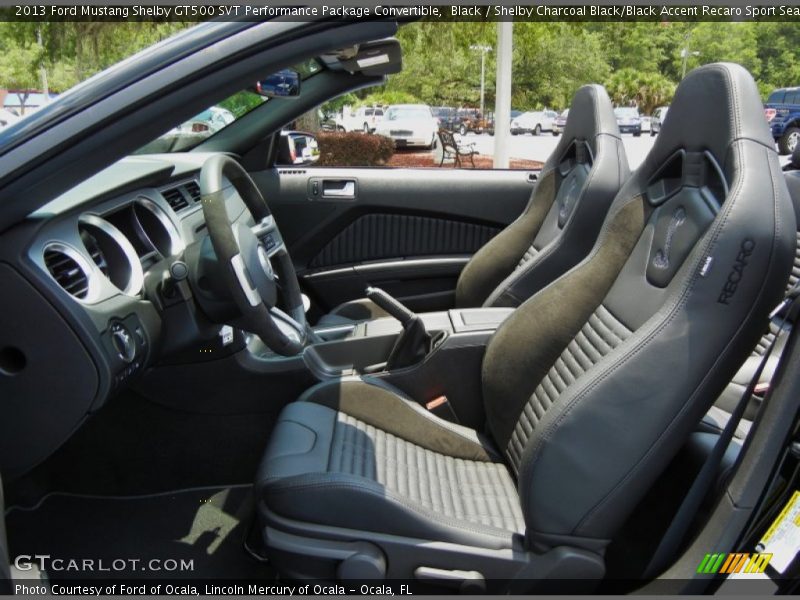  2013 Mustang Shelby GT500 SVT Performance Package Convertible Shelby Charcoal Black/Black Accent Recaro Sport Seats Interior