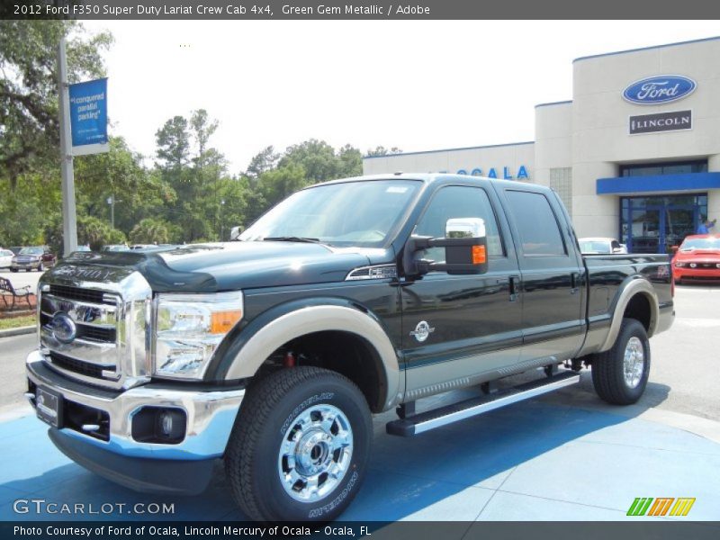 Green Gem Metallic / Adobe 2012 Ford F350 Super Duty Lariat Crew Cab 4x4