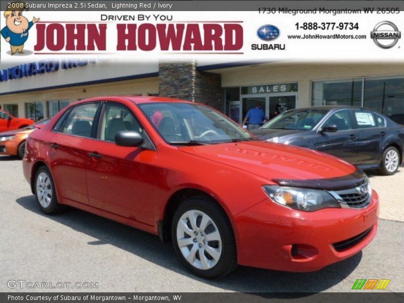 Lightning Red / Ivory 2008 Subaru Impreza 2.5i Sedan