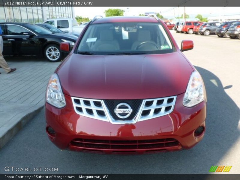 Cayenne Red / Gray 2012 Nissan Rogue SV AWD