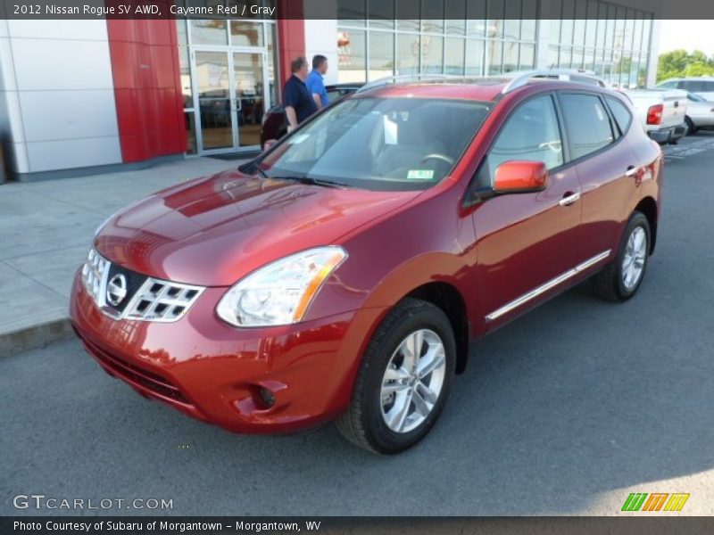 Cayenne Red / Gray 2012 Nissan Rogue SV AWD