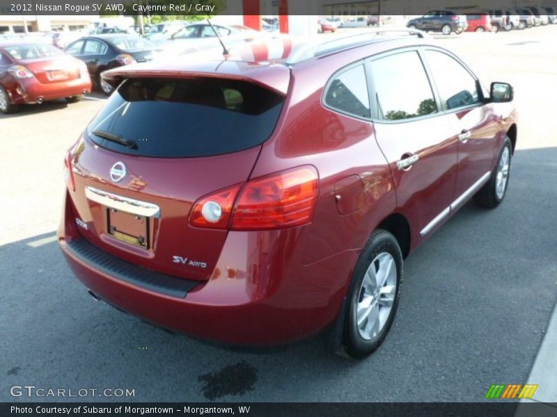 Cayenne Red / Gray 2012 Nissan Rogue SV AWD