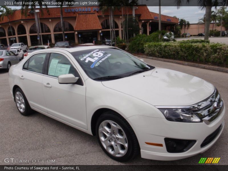 White Suede / Medium Light Stone 2011 Ford Fusion SE