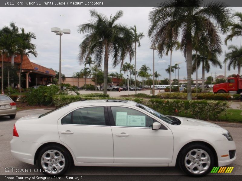 White Suede / Medium Light Stone 2011 Ford Fusion SE