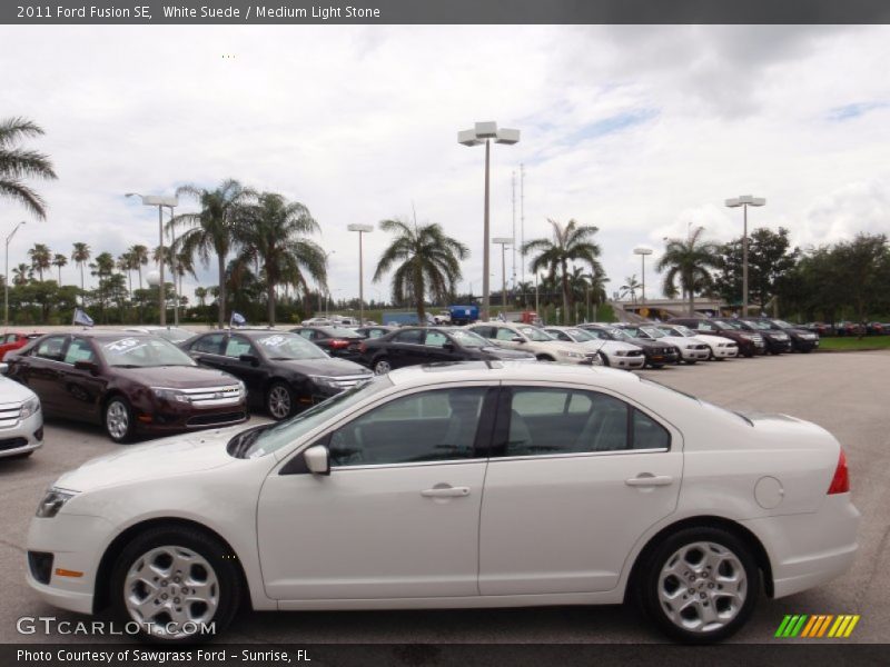 White Suede / Medium Light Stone 2011 Ford Fusion SE