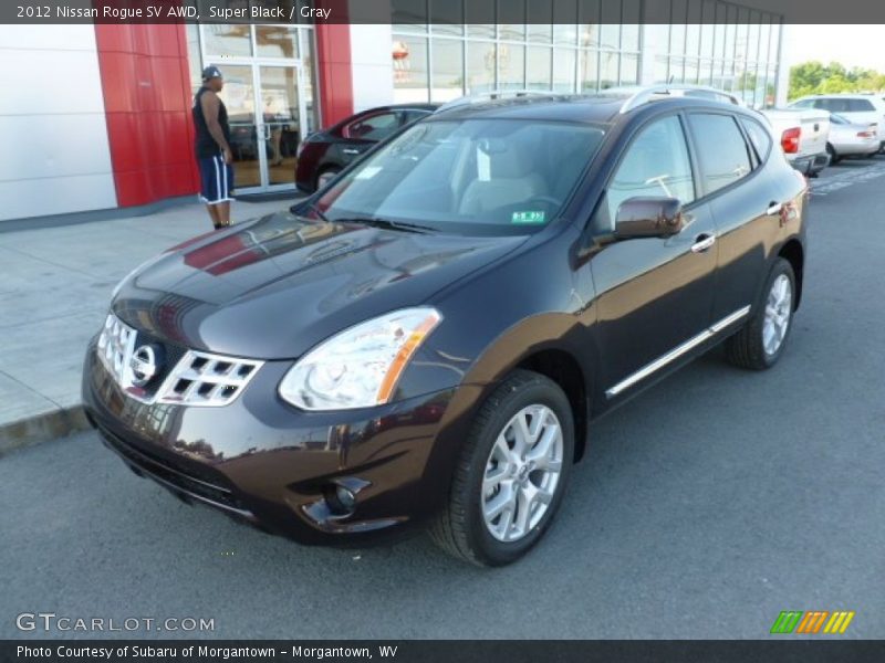 Super Black / Gray 2012 Nissan Rogue SV AWD
