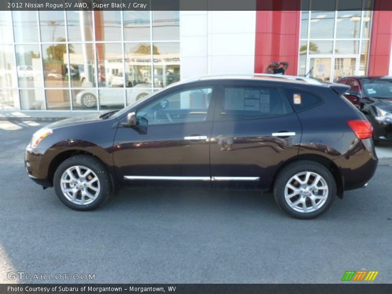 Super Black / Gray 2012 Nissan Rogue SV AWD