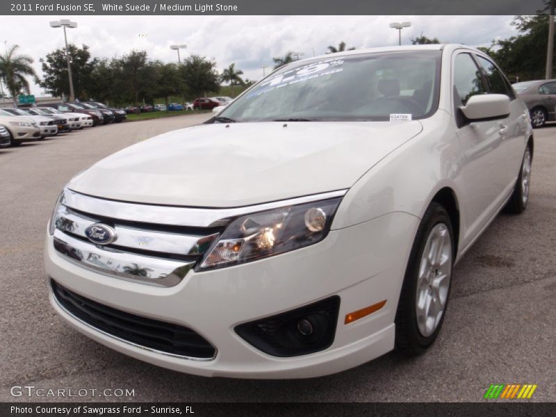 White Suede / Medium Light Stone 2011 Ford Fusion SE