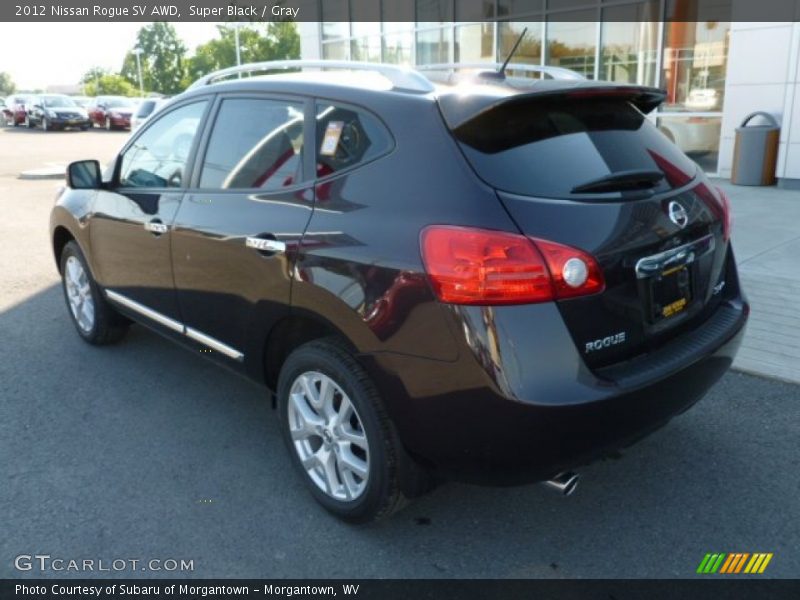 Super Black / Gray 2012 Nissan Rogue SV AWD