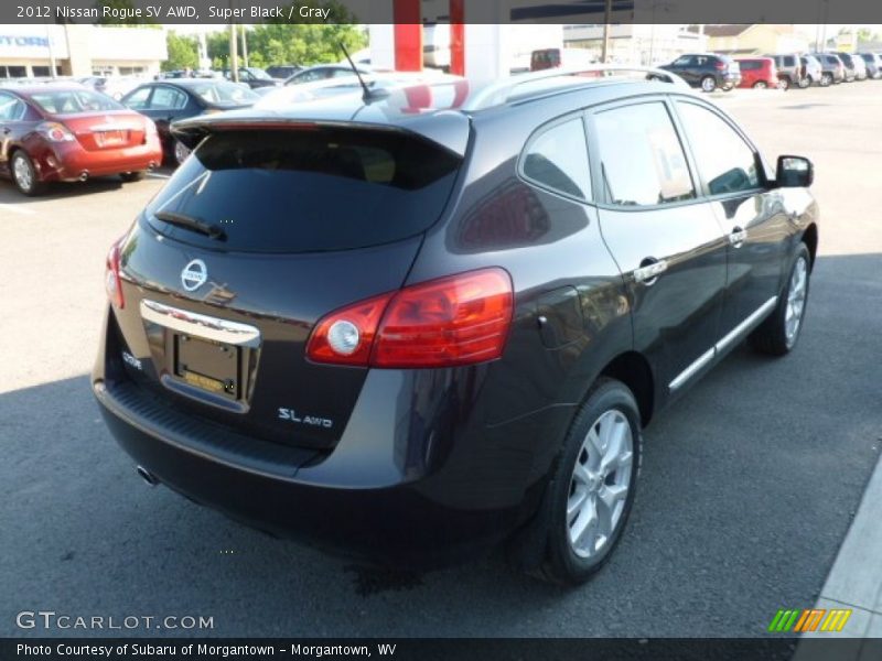 Super Black / Gray 2012 Nissan Rogue SV AWD