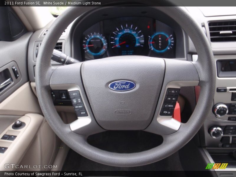 White Suede / Medium Light Stone 2011 Ford Fusion SE