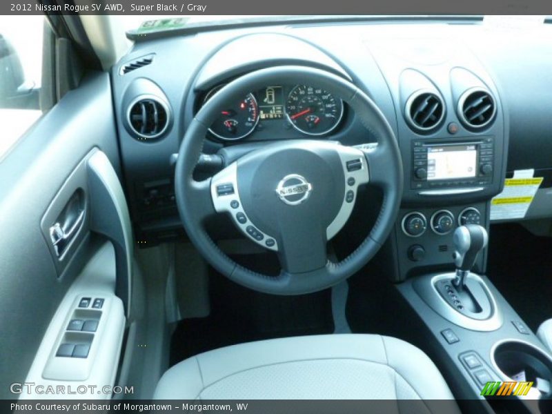 Super Black / Gray 2012 Nissan Rogue SV AWD
