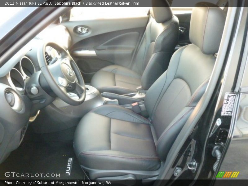 Sapphire Black / Black/Red Leather/Silver Trim 2012 Nissan Juke SL AWD