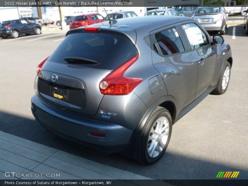 Gun Metallic / Black/Red Leather/Red Trim 2012 Nissan Juke SL AWD