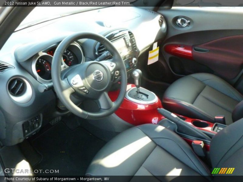 Gun Metallic / Black/Red Leather/Red Trim 2012 Nissan Juke SL AWD