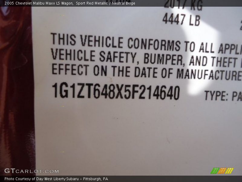 Sport Red Metallic / Neutral Beige 2005 Chevrolet Malibu Maxx LS Wagon