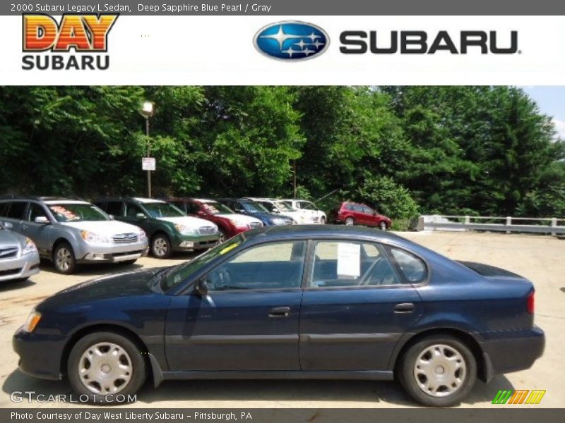 Deep Sapphire Blue Pearl / Gray 2000 Subaru Legacy L Sedan