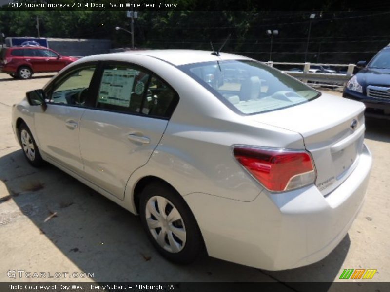 Satin White Pearl / Ivory 2012 Subaru Impreza 2.0i 4 Door