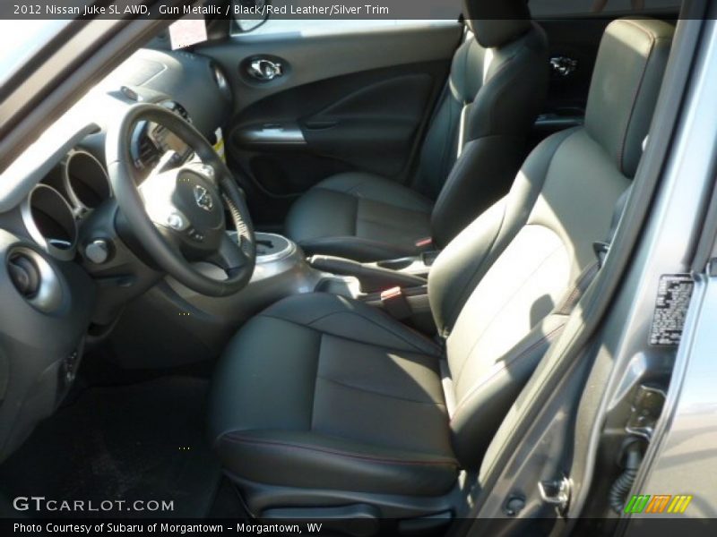 Gun Metallic / Black/Red Leather/Silver Trim 2012 Nissan Juke SL AWD