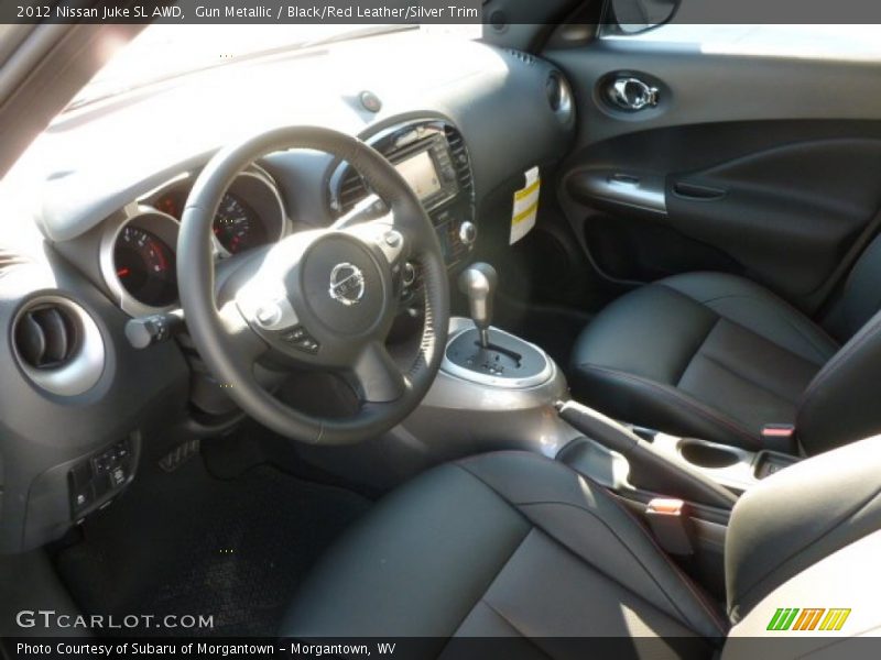 Gun Metallic / Black/Red Leather/Silver Trim 2012 Nissan Juke SL AWD