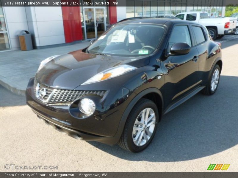 Sapphire Black / Black/Red/Red Trim 2012 Nissan Juke SV AWD