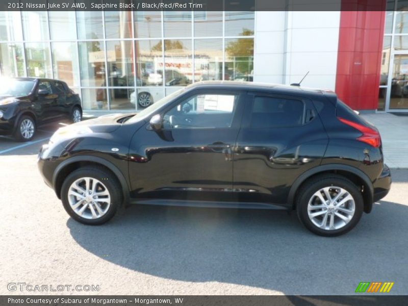 Sapphire Black / Black/Red/Red Trim 2012 Nissan Juke SV AWD