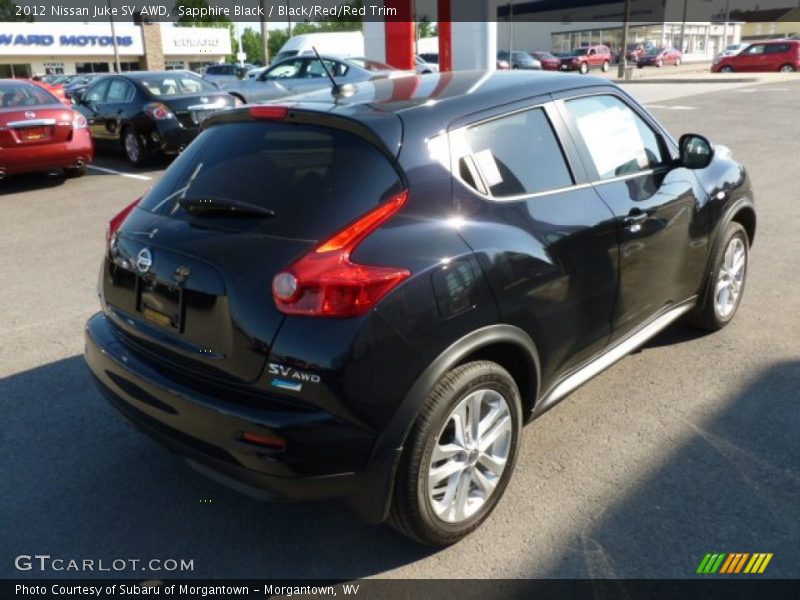 Sapphire Black / Black/Red/Red Trim 2012 Nissan Juke SV AWD