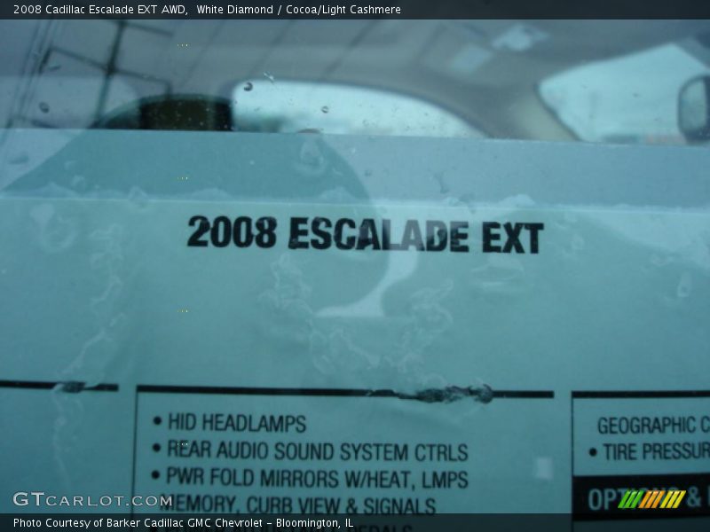 White Diamond / Cocoa/Light Cashmere 2008 Cadillac Escalade EXT AWD
