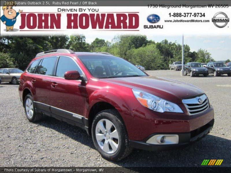 Ruby Red Pearl / Off Black 2012 Subaru Outback 2.5i
