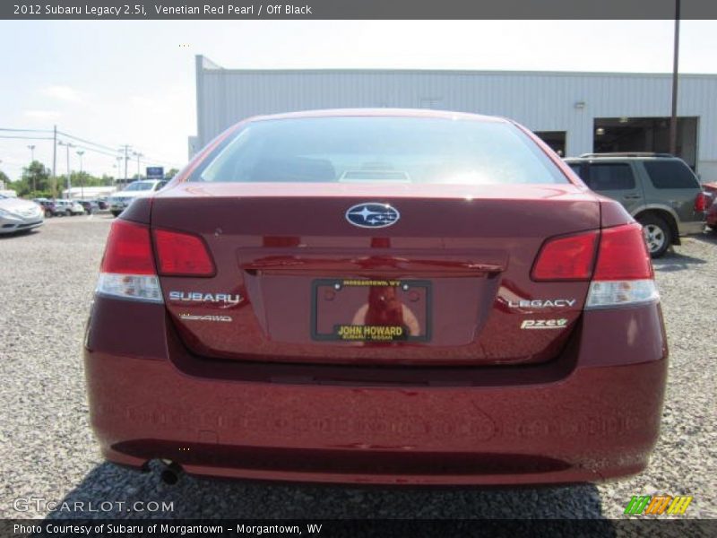 Venetian Red Pearl / Off Black 2012 Subaru Legacy 2.5i