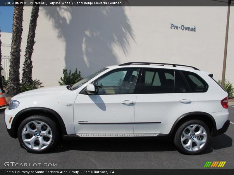 Alpine White / Sand Beige Nevada Leather 2009 BMW X5 xDrive48i
