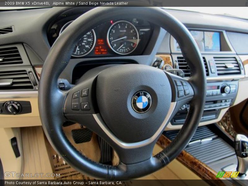 Alpine White / Sand Beige Nevada Leather 2009 BMW X5 xDrive48i