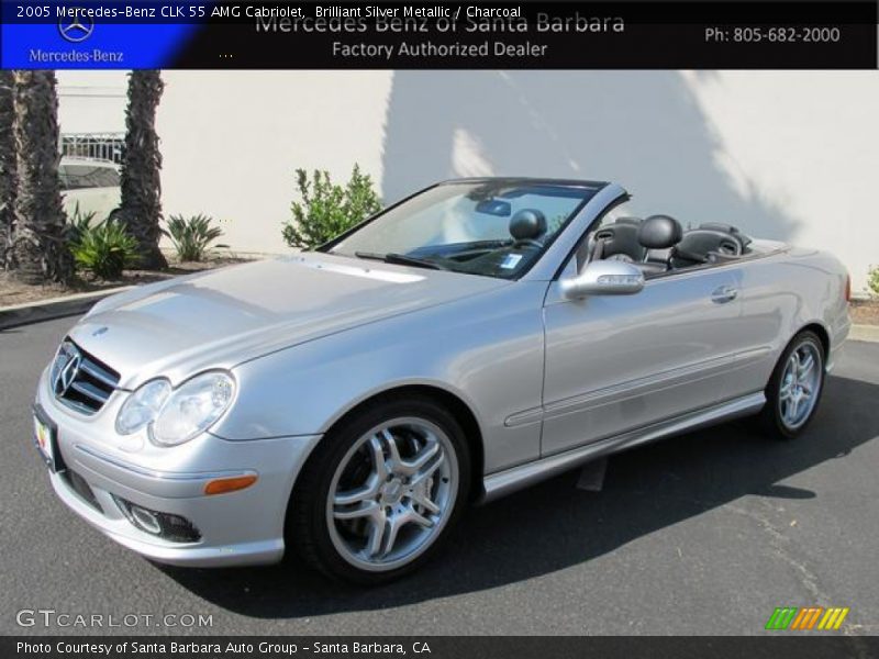 Brilliant Silver Metallic / Charcoal 2005 Mercedes-Benz CLK 55 AMG Cabriolet